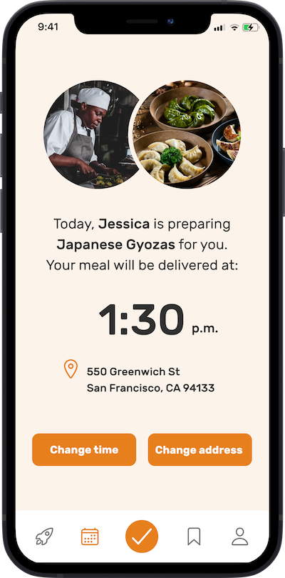 iPhone app delivery screen